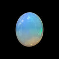 Natural Black Ethiopian Opal Stone 4.44 Carats Oval Cabochon Shape Size 15.4 x 12.2 x 5.9 mm