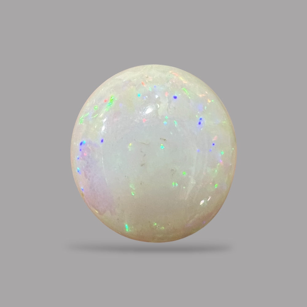Natural Black Ethiopian Opal Stone 45.99 Carats Oval Cabochon Shape Size 30.5 x 28.5 x 11.5 mm