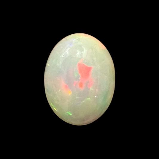 Natural Black Ethiopian Opal Stone 5.04 Carats Oval Cabochon Shape Size 14.3 x 11 x 7.6 mm