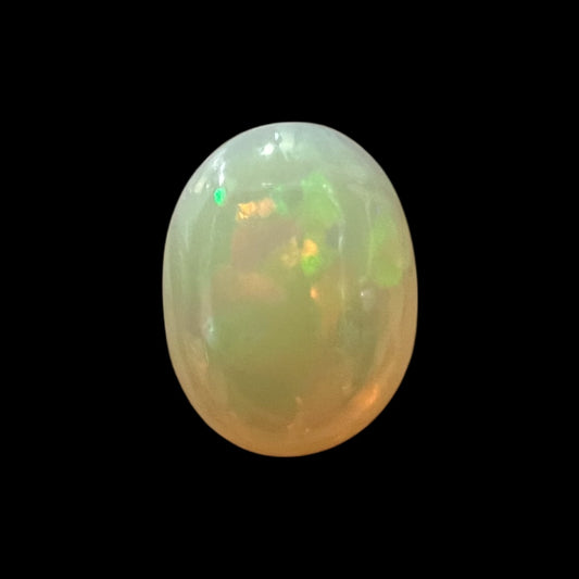Natural Black Ethiopian Opal Stone 5.11 Carats Oval Cabochon Shape Size 14 x 10.2 x 7.4 mm