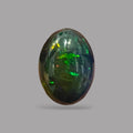 Natural Black Ethiopian Opal Stone 7.25 Carats Oval Cabochon Shape Size 16.4 x 12 x 7.5 mm