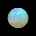 Natural Black Ethiopian Opal Stone 7.72 Carats Round Cabochon Shape Size 14.7 x 8.2 mm