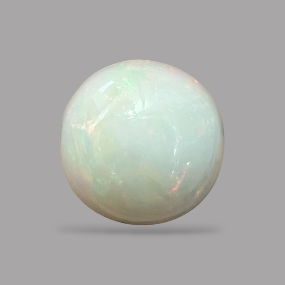 Natural Black Ethiopian Opal Stone 9.56 Carats Round Cabochon Shape Size 15 x 8.7 mm