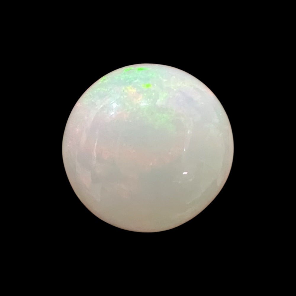Natural Black Ethiopian Opal Stone 9.62 Carats Round Cabochon Shape Size 14 x 10.1 mm