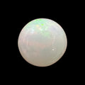 Natural Black Ethiopian Opal Stone 9.62 Carats Round Cabochon Shape Size 14 x 10.1 mm