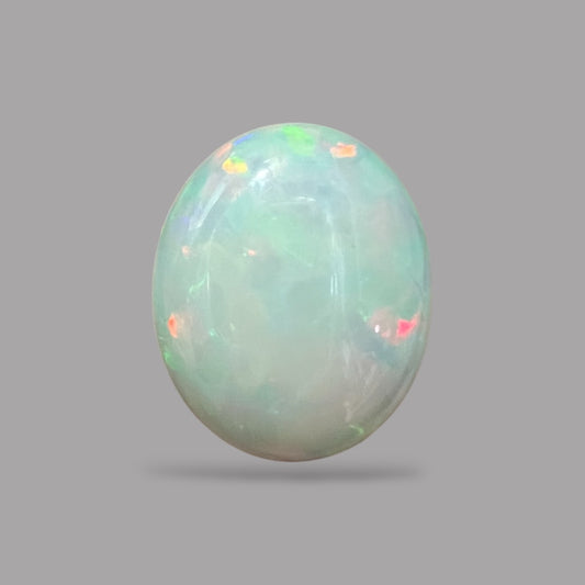 Natural Black Ethiopian Opal Stone 9.84 Carats Oval Cabochon Shape Size 20.7 x 16.9 x 6.9 mm