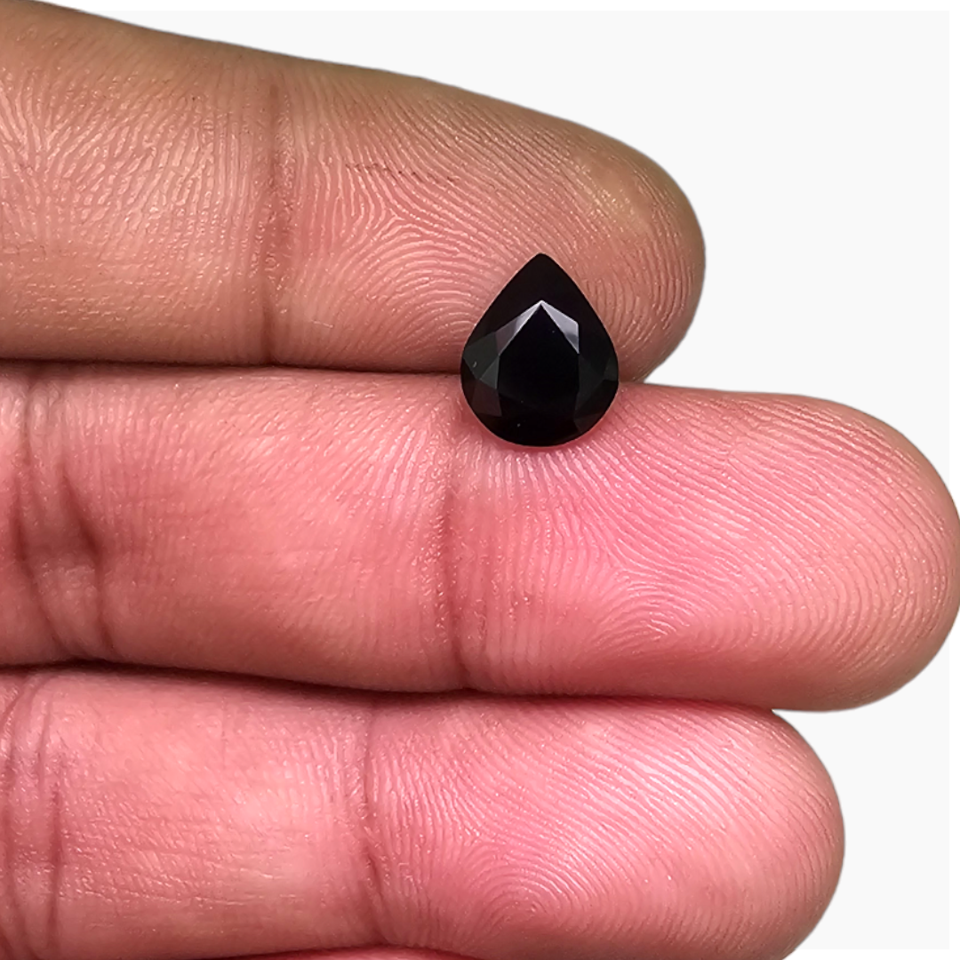 Natural Black Tourmaline Stone 2.07 Carats Pear Cut (9.3X7.5 mm)
