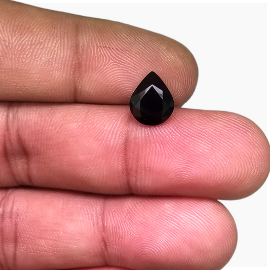 Natural Black Tourmaline Stone 2.07 Carats Pear Cut (9.3X7.5 mm)