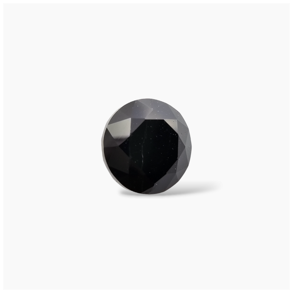 loose Natural Black Tourmaline Stone 2.84 Carats Round Cut (8 mm)