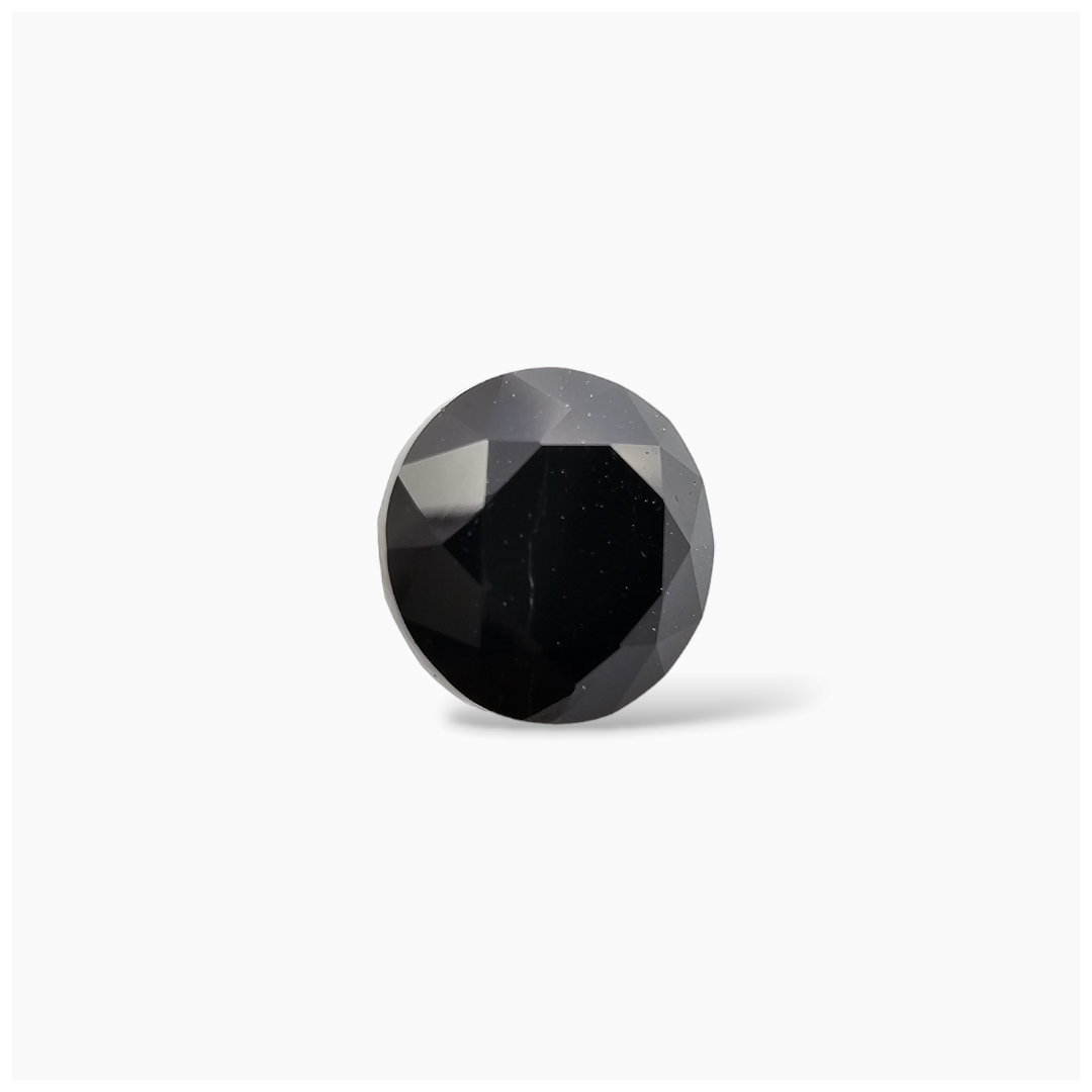 loose Natural Black Tourmaline Stone 2.84 Carats Round Cut (8 mm)