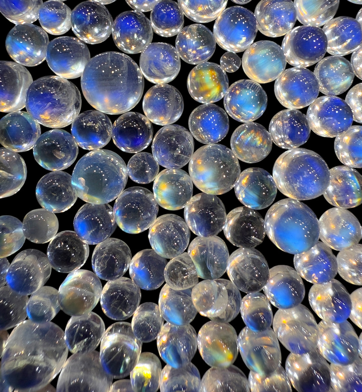 Natural Blue Moonstone Round Cabochon From Srilanka 3 - 6 mm 0.50 - 2 Carats Lot