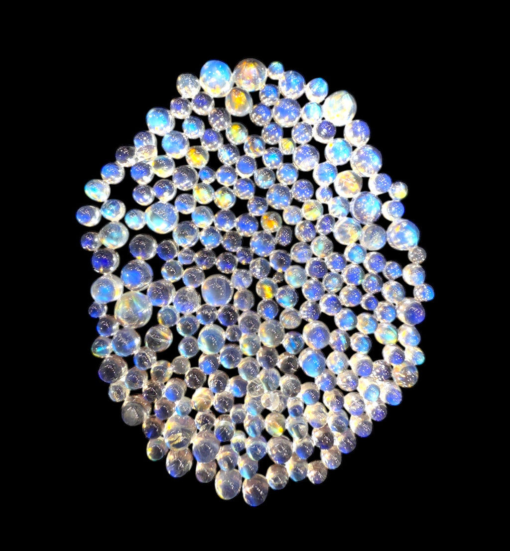 Natural Blue Moonstone Round Cabochon From Srilanka 3 - 6 mm 0.50 - 2 Carats Lot