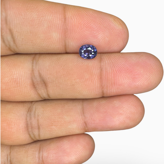 Natural Blue Purple Stone 0.76 Carats Oval Cut (6x5mm)