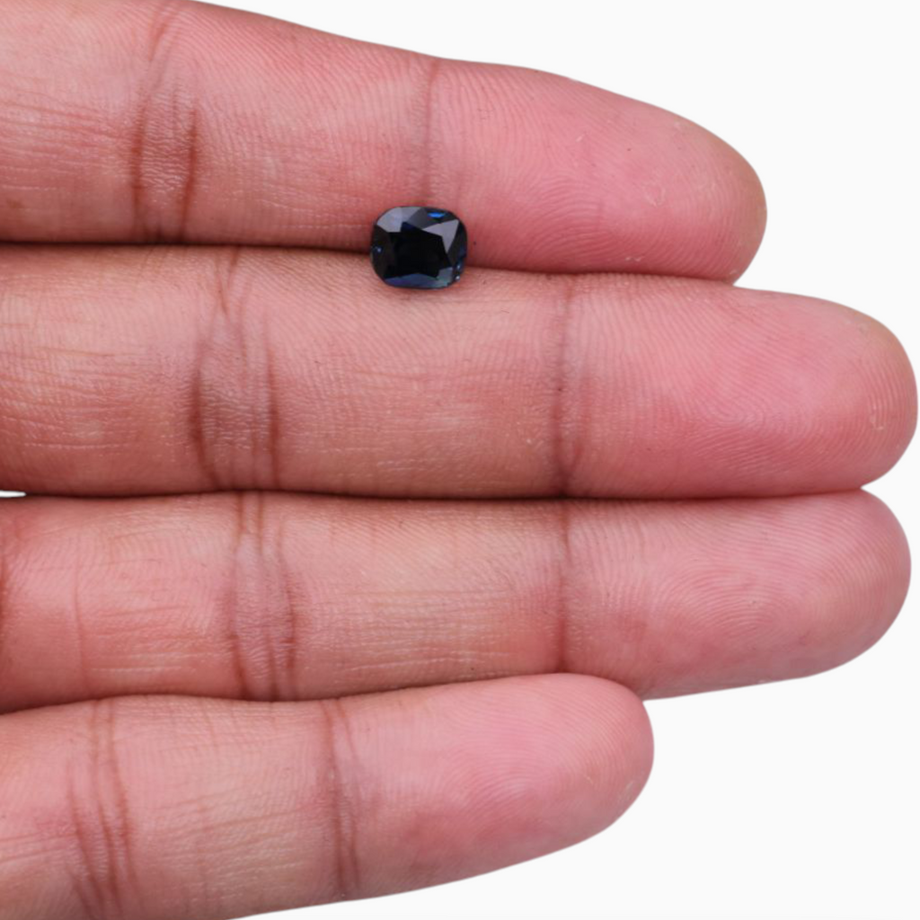 Natural Blue Sapphire 2.55 Carats Cushion Shape 7.46x6.46x4.81mm Size Certified By IDL