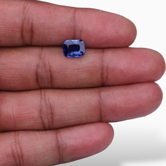 Natural Blue Sapphire 3.05 Carats Cushion Shape 9.41×7.54x4.09mm Size Certified By IDL