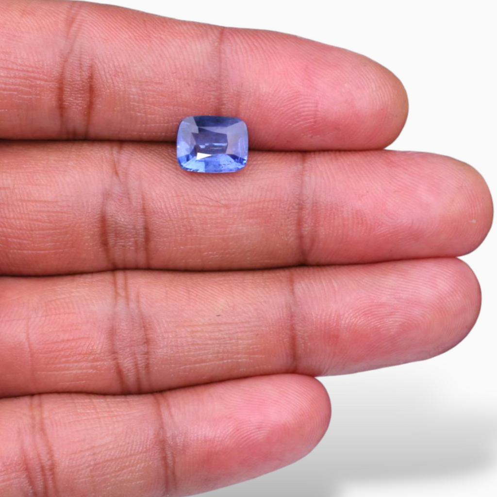 Natural Blue Sapphire 4.04 Carats Cushion Shape 10.13x8.06x4.83mm Size Certified By IDL