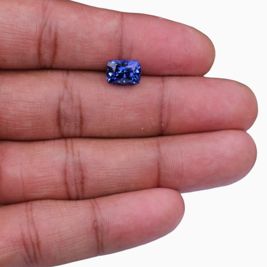 Natural Blue Sapphire 4.14 Carats Cushion Shape 9.26x6.98x6.60mm Size Certified By IDL