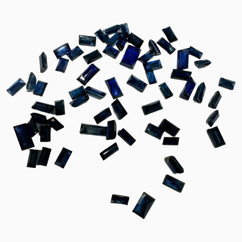 Natural Blue Sapphire Baguettes 3x1.5mm,4x2 mm, 5 X 2.5 mm  From Africa (Royal Blue)