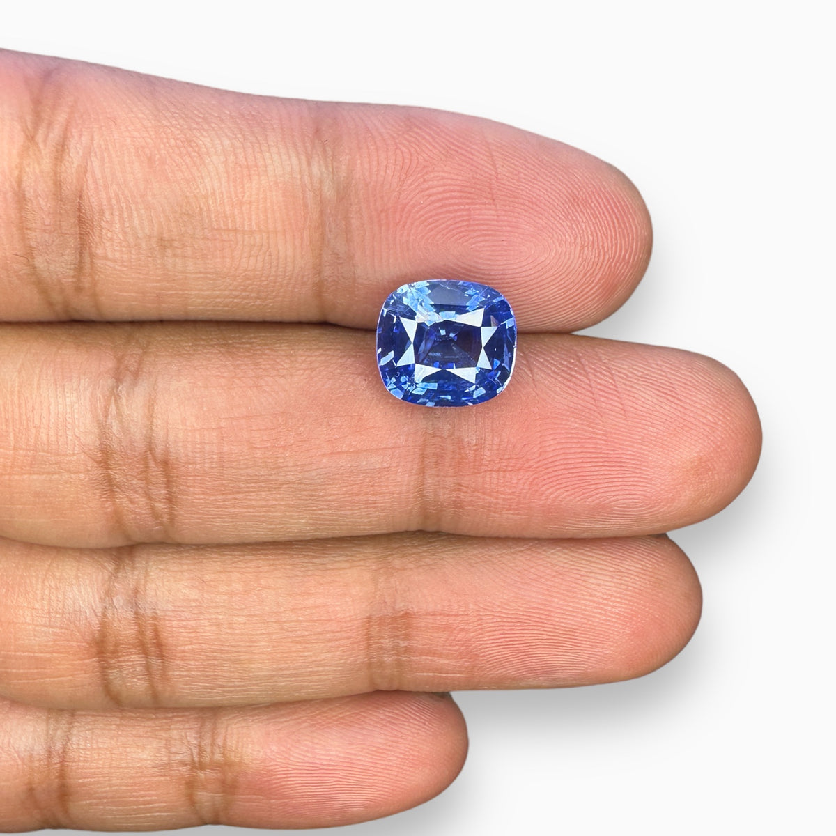 Natural Blue Sapphire Cushion  Cut 5.05 Carats From Srilanka -IDL Certified