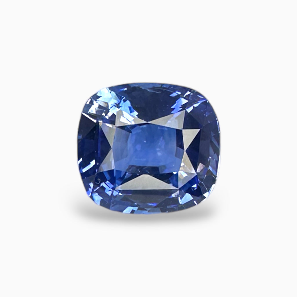 Natural Blue Sapphire Cushion  Cut 5.05 Carats From Srilanka -IDL Certified