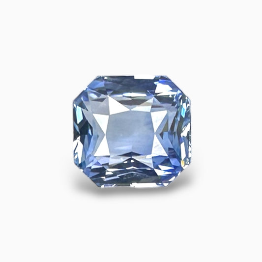 Natural Blue Sapphire Emerald cut 4.28 Carats From Srilanka -IDL Certified