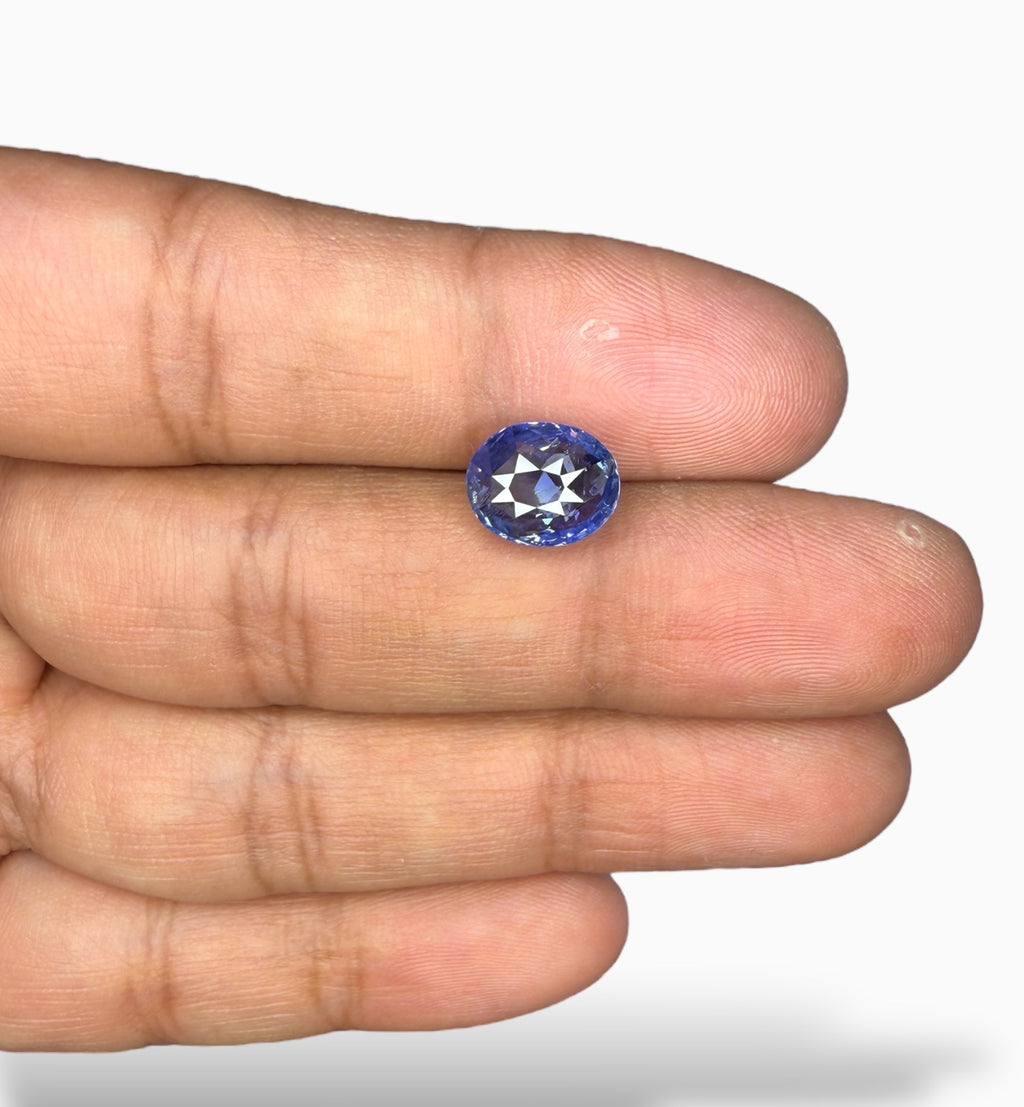Natural Blue Sapphire Oval 4.92 Carats From Srilanka (Neelam Stone)