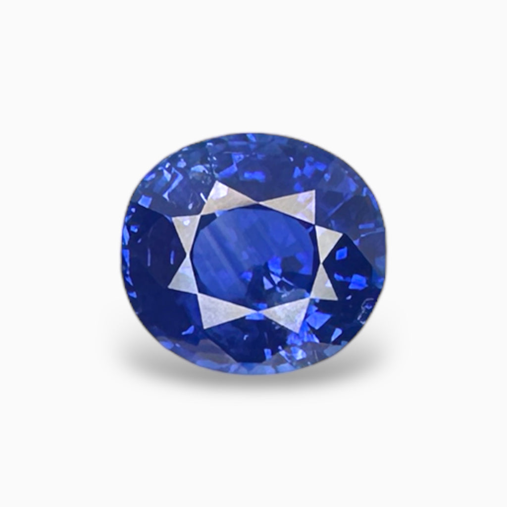 Natural Blue Sapphire Oval Cut 3.57 Carats From Srilanka -IDL Certified