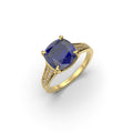 Natural Blue Tanzanite Ring with Diamonds - Elsie