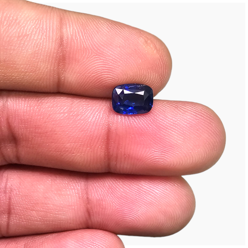 loose Natural Blue Sapphire Stone 2.01 Carats Cushion Shape 8x6 mm