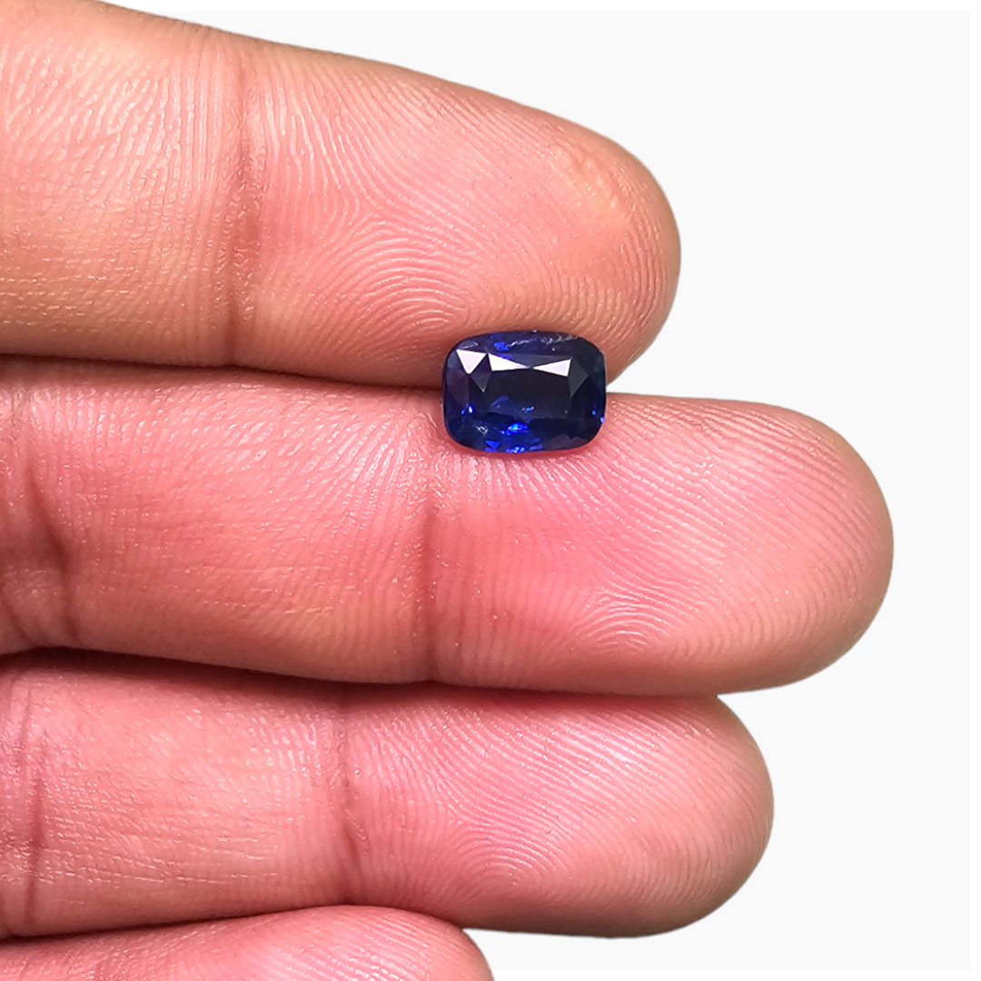 loose Natural Blue Sapphire Stone 2.01 Carats Cushion Shape 8x6 mm