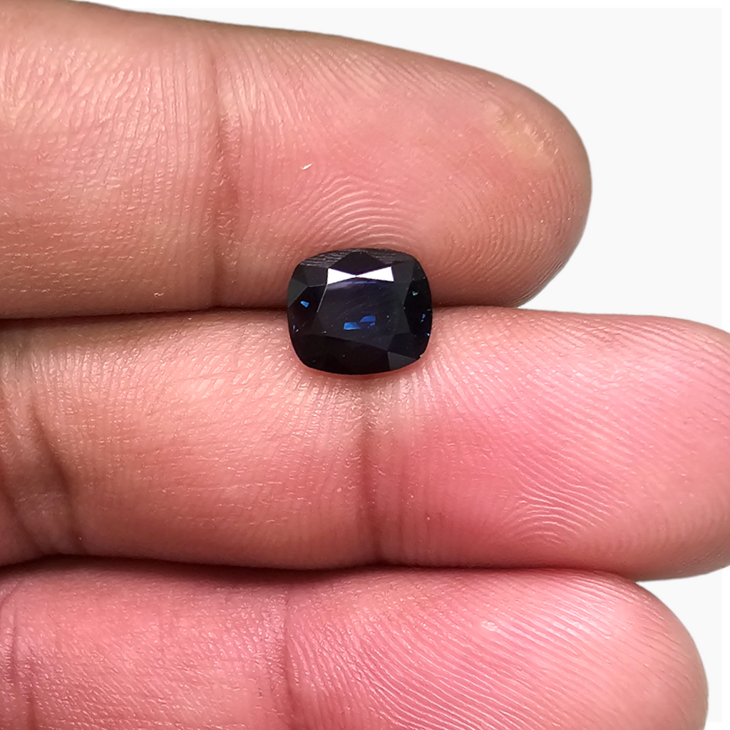  Natural Blue Sapphire Stone 2.37 Carats Cushion Shape 8x7 mm 
