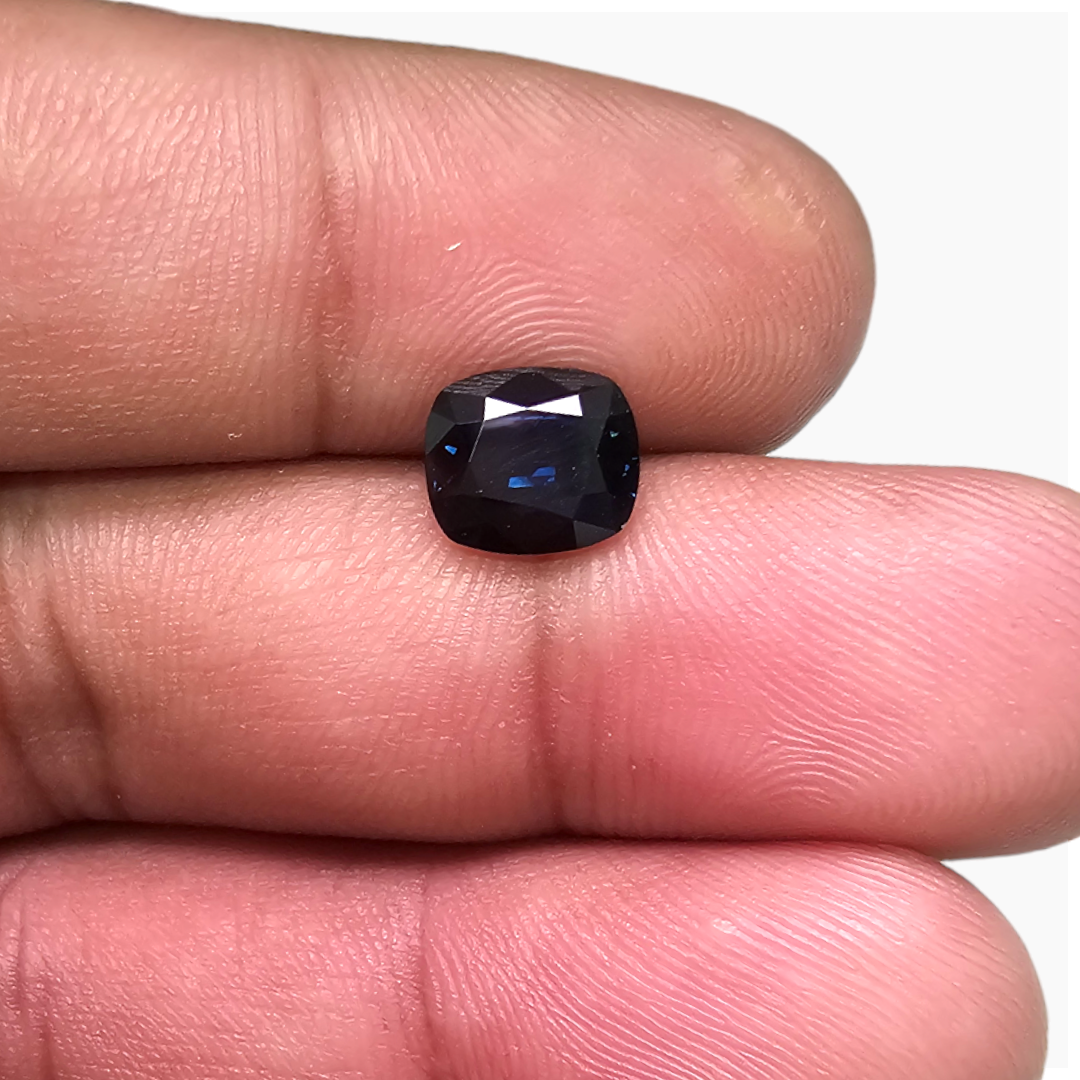  Natural Blue Sapphire Stone 2.37 Carats Cushion Shape 8x7 mm 