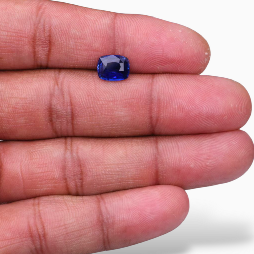 Natural Blue Sapphire Stone 2.59 Carats Cushion Shape 8.95x7.21x4mm Size