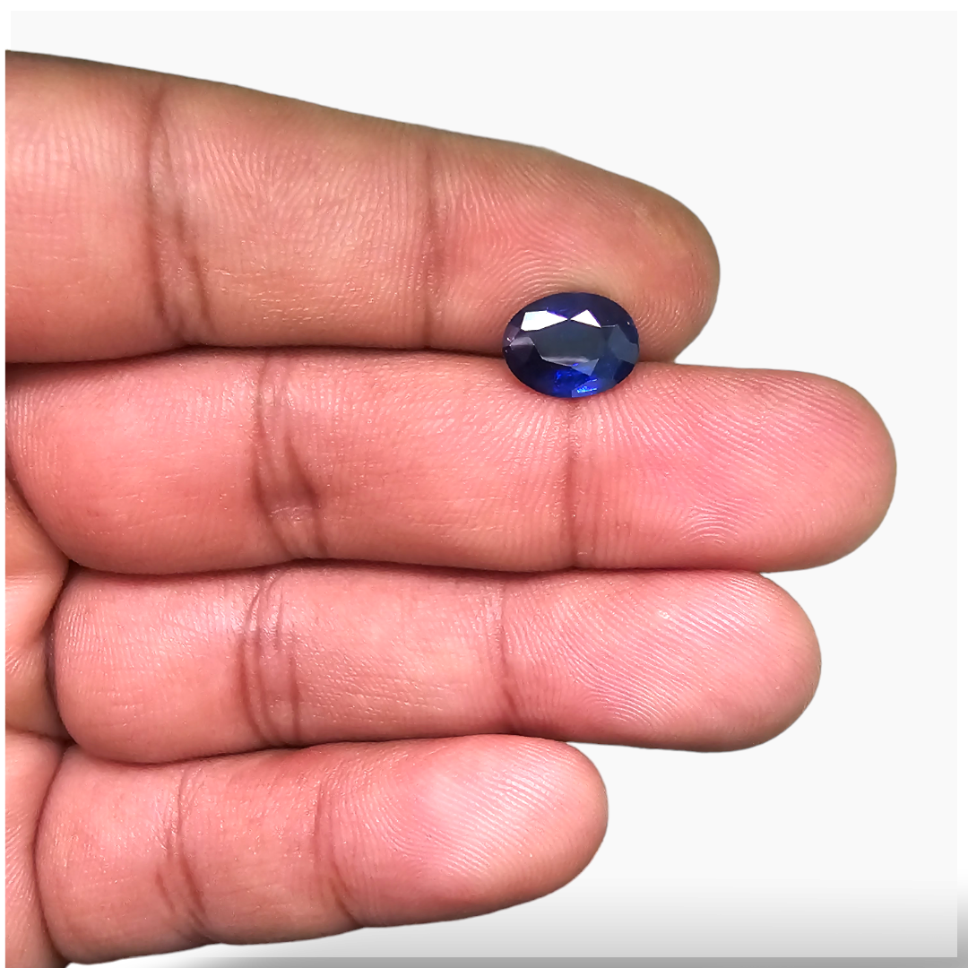 Natural Blue Sapphire Stone 2.81 Carats Oval Shape 9.83x7.51x4.13mm
