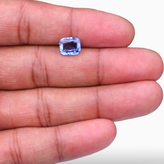 Natural Blue Sapphire Stone 3.10 Carats Cushion Shape 9.11x7.56x4.03mm Size