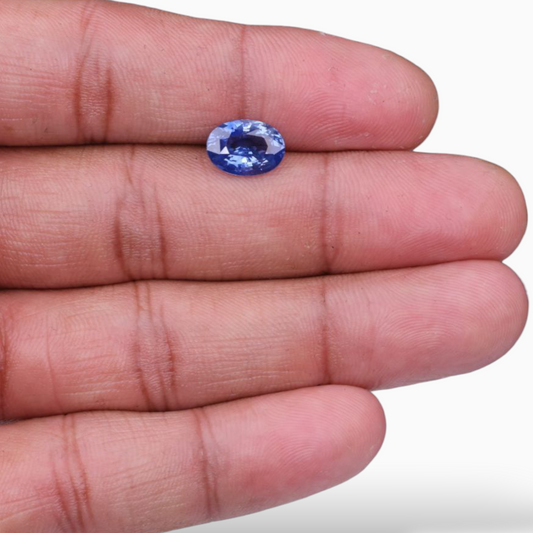 Natural Blue Sapphire Stone 3.55 Carats Oval Shape 10.59x7.60x4.99 mm Size