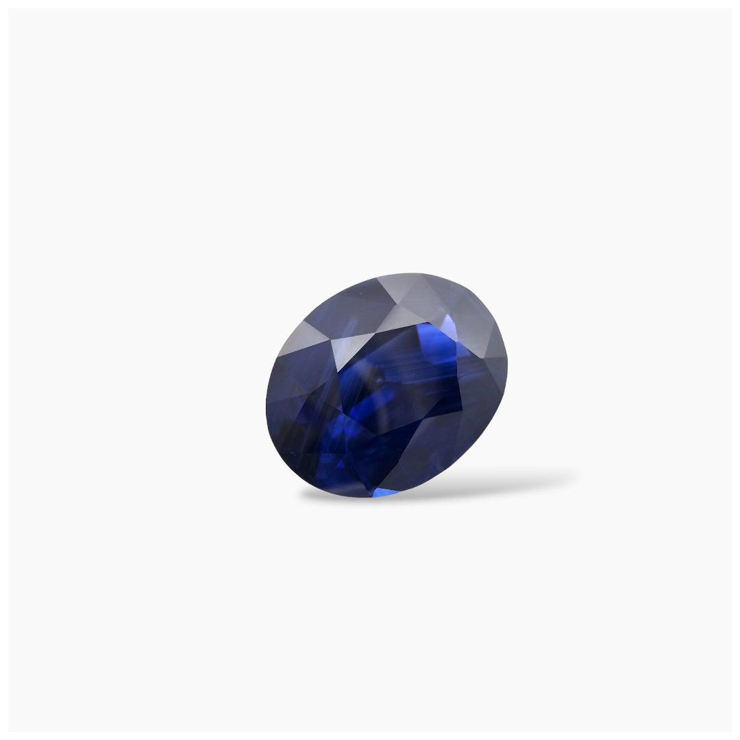 loose Natural Blue Sapphire Stone 6.18 Carats Oval Shape 12.36x9.67x6.01 mm