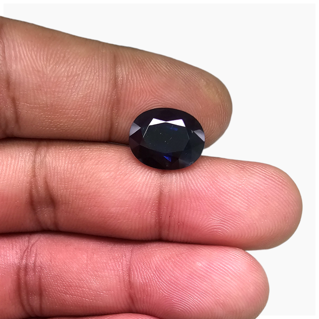 ONLINE Natural Blue Sapphire Stone 7.43 Carats Oval Shape 12.5x10.5 mm]