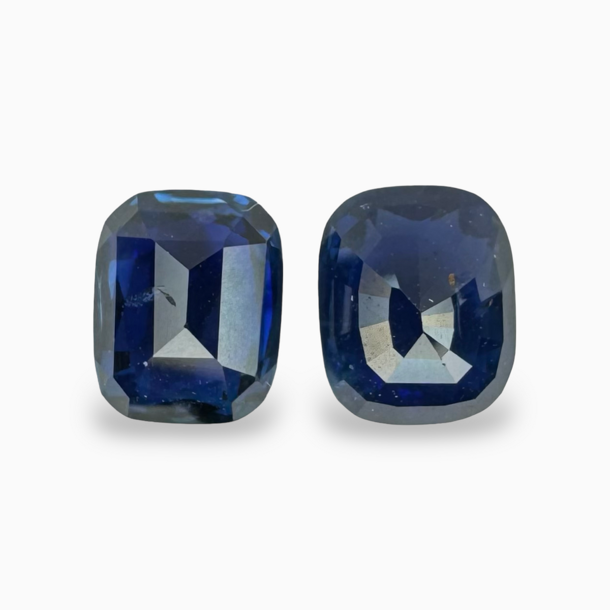 Natural Blue Sapphire in Cushion 2.82 Carats Two Stones Pair