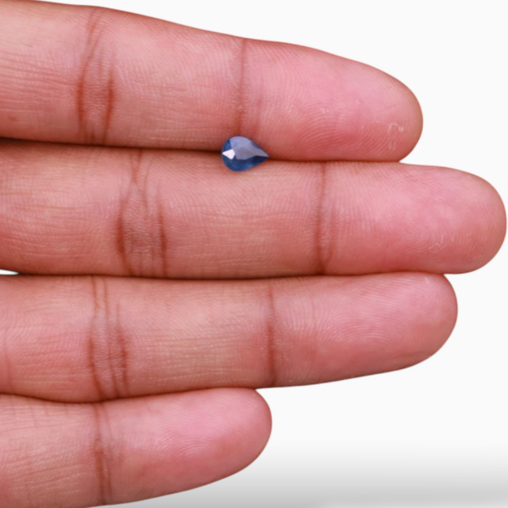 Natural Blue Sapphire in Pear Shape 0.94 Carats 7x5mm Size
