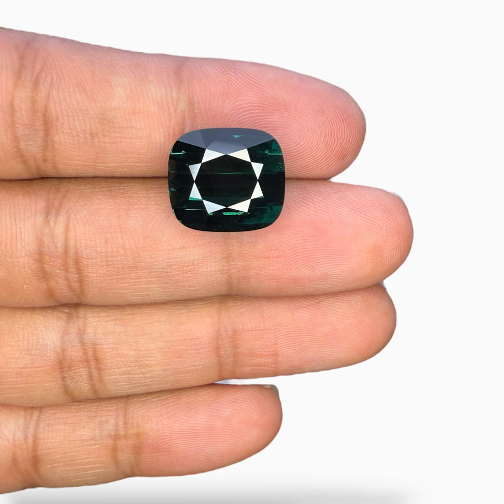Natural Blue Tourmaline Cushion 15.10 Carats 15.30 x 13.70 x 8 mm