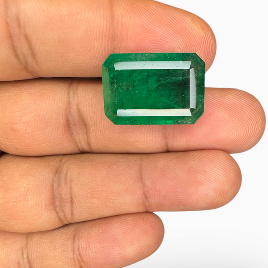 Natural Brazilian Emerald Stone 16.25 Carats Emerald Cut 21.9x 14.38x 6.43 mm Idl Certified