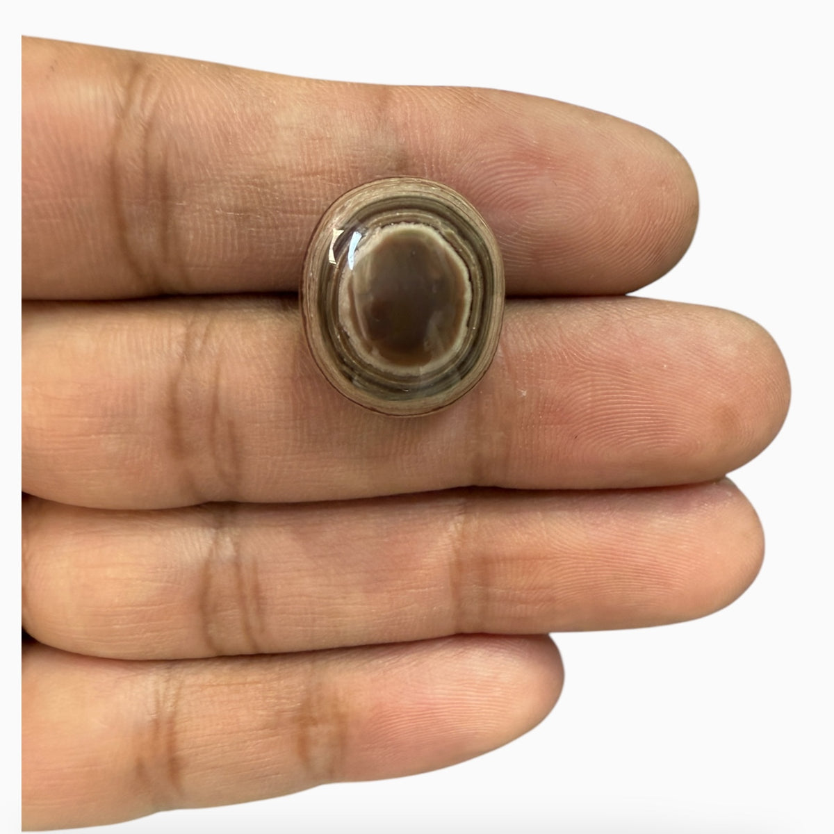 Natural Brown Eye Agate (Aqeeq Stone) 18x16 mm 25.01 Carats