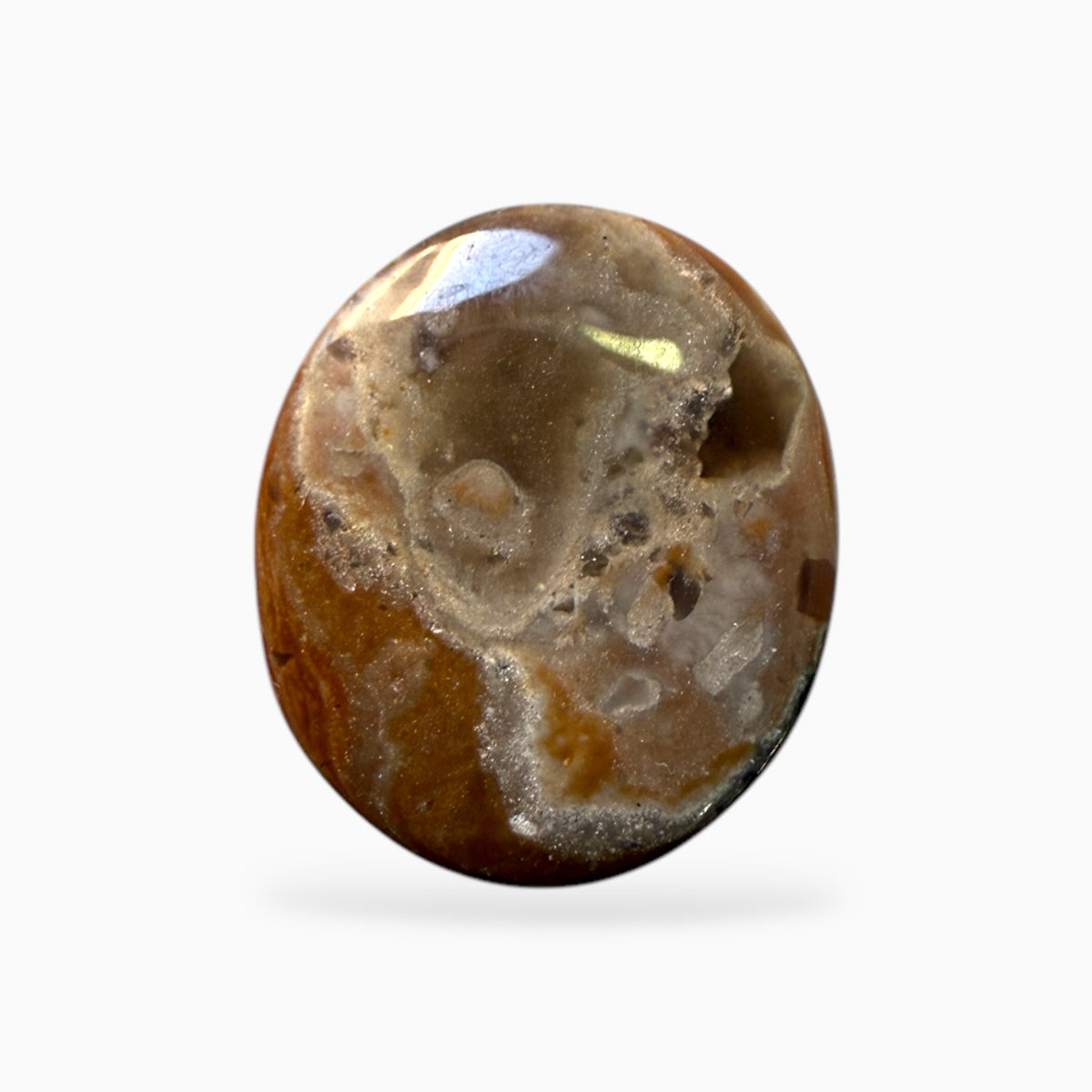 Natural Brown Eye Agate (Aqeeq Stone) 18x16 mm 25.01 Carats