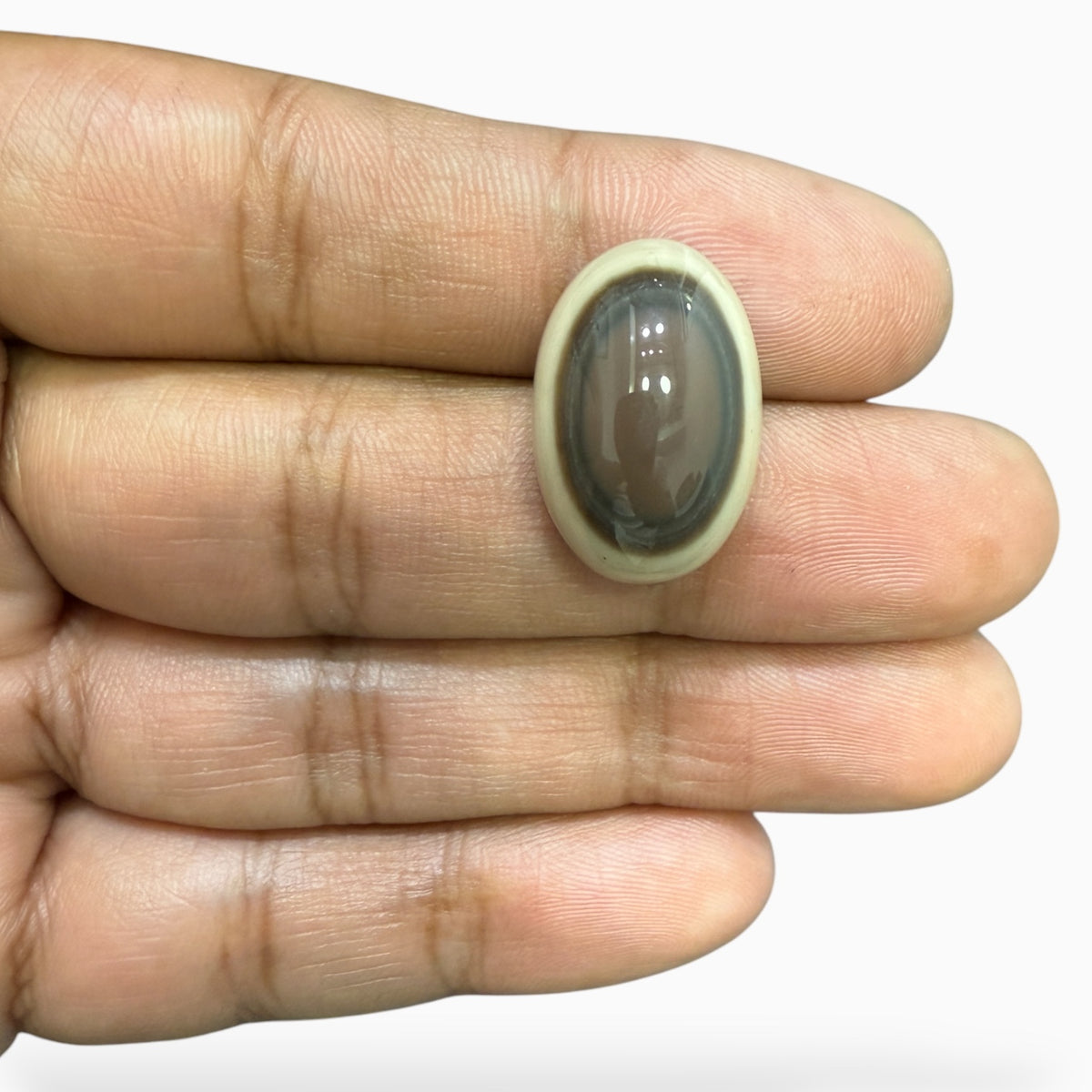 Natural Brown Eye Agate (Aqeeq Stone) 21.5x14.5 mm 23.54 Carats -Moccasin