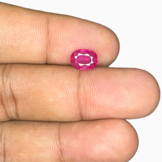 Natural Burmese Ruby 1.47 Carats From Burma 8.2x6.1mm