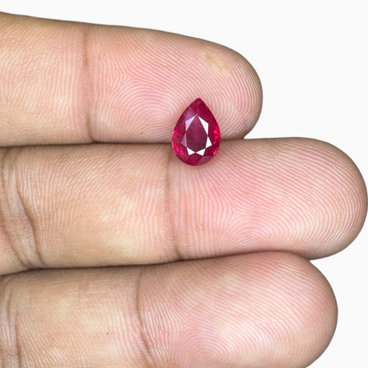 Natural Burmese Ruby in Pink | Buy Gemstone 1.93 Carats in Pear Cut