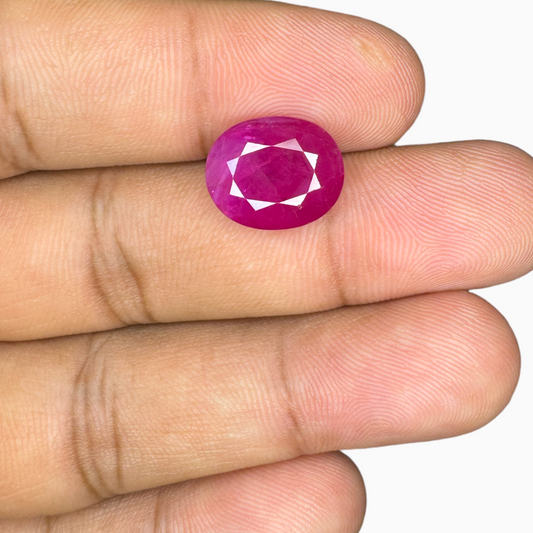 Natural Burmese Ruby Manik Stone 7.54 Carats Oval Cut 13x10.72x 5.50 mm