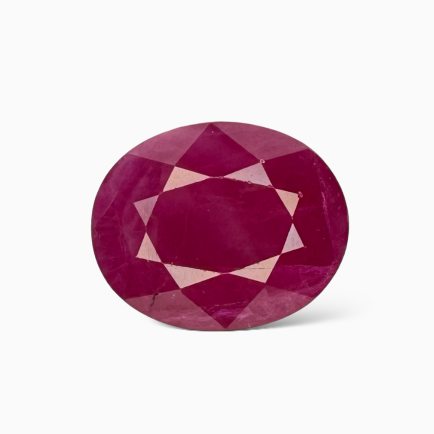 Natural Burmese Ruby Manik Stone 8.65 Carats Oval Cut  13.53x10.67x6.26 mm