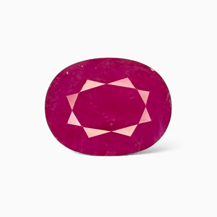 Natural Burmese Ruby Manik Stone 9.87 Carats Oval Cut 14.83x14.49x 5.85 mm